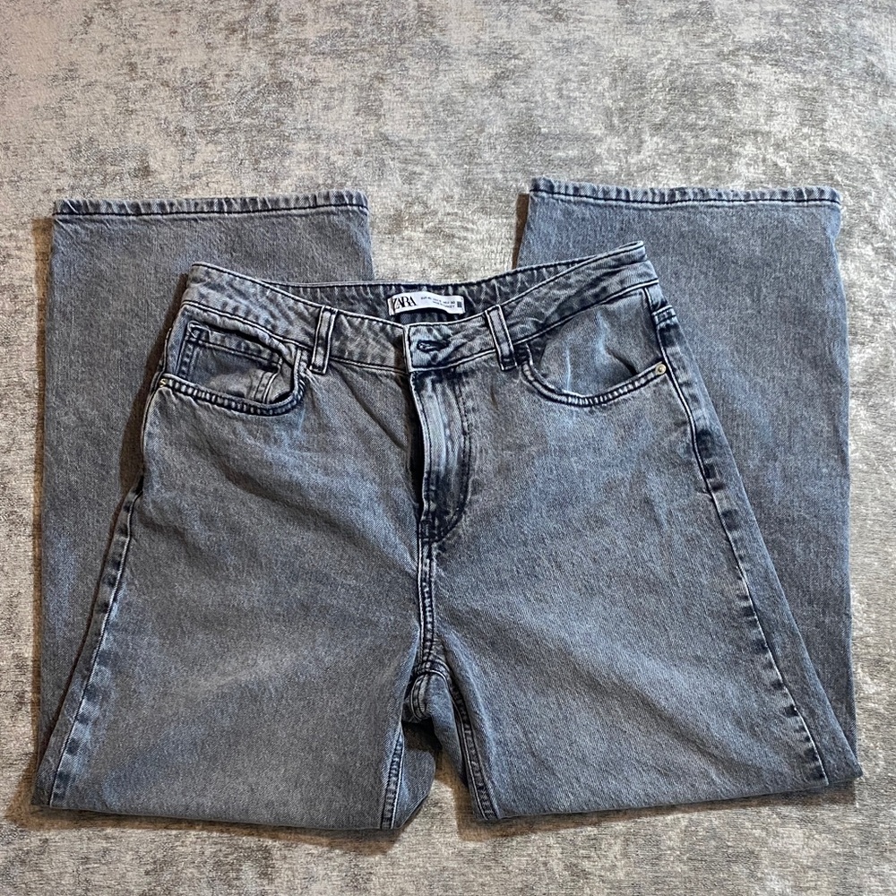 Zara Washed Gray Jeans size 8 {1146}